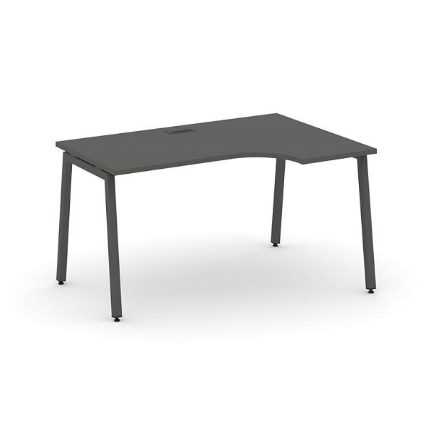 Стайл Проджект Стол рабочий эргоном. SN-4A.SPA-011(R) Антрацит/Металл Антрацит 1380*700/980*750 - Вид 1