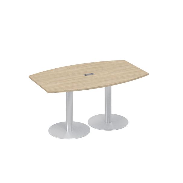 Стол 160x100 фигурный на опорах-колоннах для переговоров A4 А4 ХР 111 дуб скандинавский - Вид 1