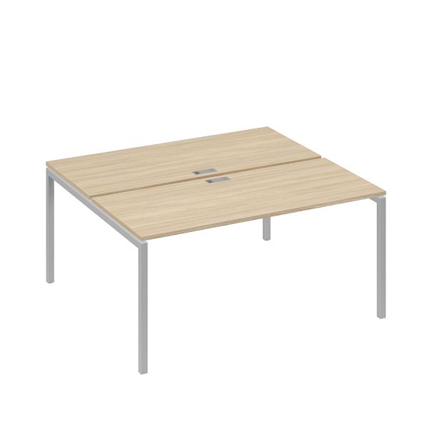 Станция офисная на каркасе DUE (2х160) A4 А4 С2 175 БП дуб скандинавский / металлокаркас серый - Вид 1