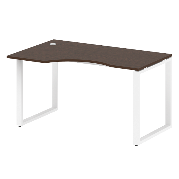 Metal System Стол криволинейный левый на О-образном м/к БО.СА-2 (L) Венге/Белый металл 1400*900*750 - Вид 1