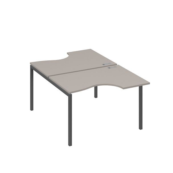 Рабочая станция каркас DUE столы (2х120) Классика A4 А4 Б2 183 БП мокко премиум / металлокаркас антрацит - Вид 1