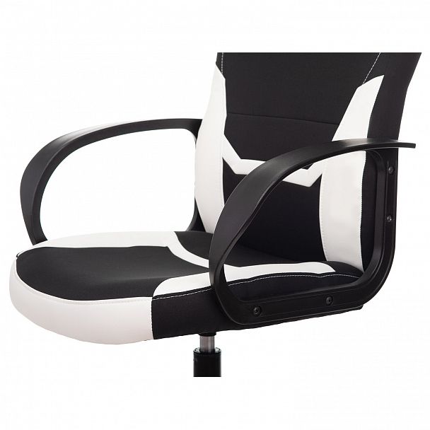 Кресло компьютерное BRABIX "Alpha GM-018", ткань/экокожа, черное/белое, 532640, GM-018_532640 - Вид 10
