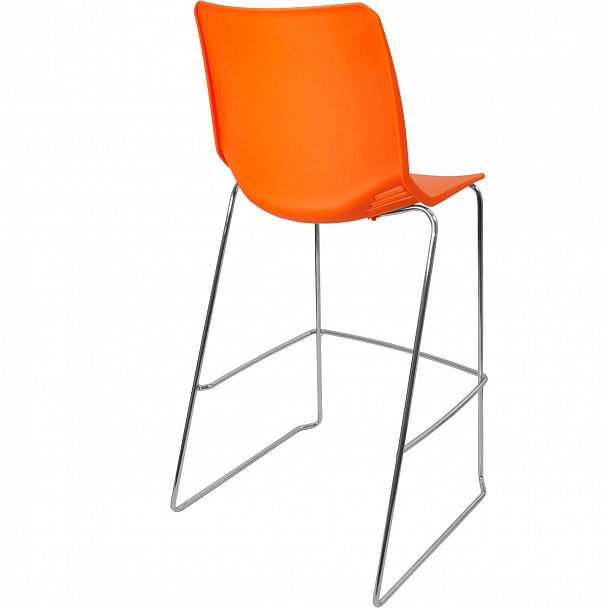 Стул Race (Пруток Барный) каркас Хром, оранжевый - Вид 3