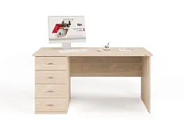 UNITY РС07-15 L ДУБ СОНОМА Стол однотумбовый 1500х700х750 - Фото предпросмотра