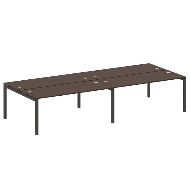 Metal System Quattro Р. ст. на 4 раб. места на П-образном м/к 50БП.СМ-4.5 Венге/Антрацит металл 3600*1475*750 - Вид 1