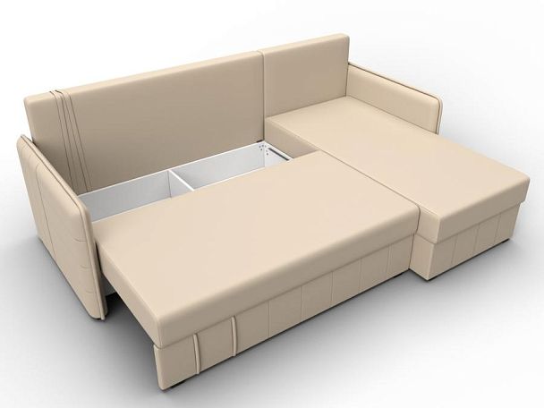 Диван угловой Слим угол универсальный Экокожа бежевый - Вид 7