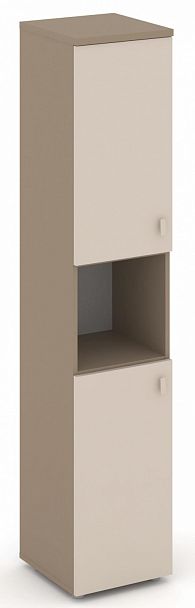Шкаф высокий узкий (2 низких фасада ЛДСП) "ESTETICA" ES.SU-1.5  Капучино - Вид 1