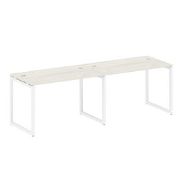 Metal System Quattro Р. ст. на 2 раб. места на О-образном м/к 40БО.СМ-2.2 Дуб наварра/Белый металл 2400*720*750 - Фото предпросмотра