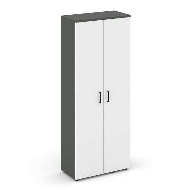 Стайл Проджект Гардероб широкий неглуб. SN.GB.E-003 Антрацит/Антрацит/Белый/Черный Ручки 796*400*198 - Вид 1