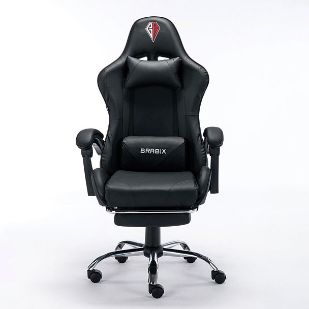 Кресло компьютерное BRABIX "Dexter GM-135", подножка, две подушки, экокожа, черное, 532800 - Вид 8