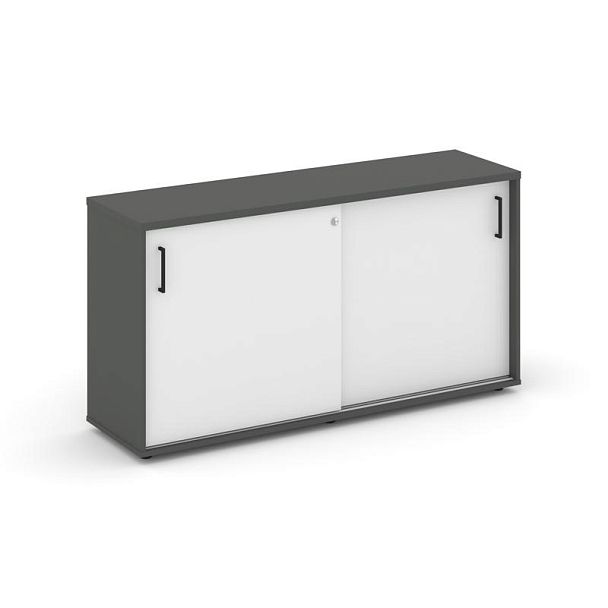 Стайл Проджект Тумба опорная/приставная SN.TOP-143 Антрацит/Антрацит/Белый/Черный Ручки 1632*400*750 - Вид 1