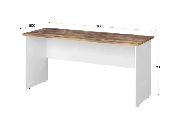 TANDEM RTD021-160-SH Стол прямоугольный ун-й 1600х600х750 Таксония шоколадная/Белый - Вид 2