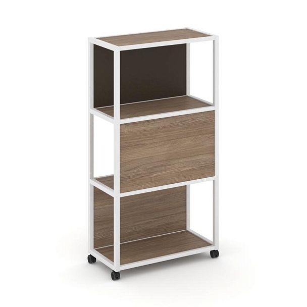 Shelf Mobile Стеллаж 4 уровня 1 секция VR.LT-STK-405.08 Дуб Аризона/Металл Белый/W-25 800*400*1523 - Вид 1