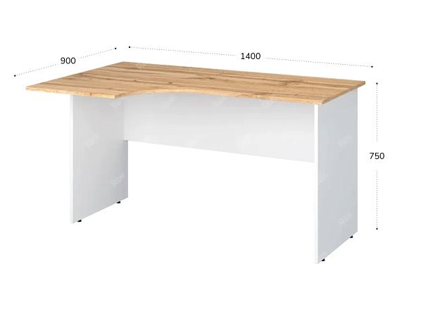 TANDEM RTD013-140L-V Стол эргономичный левый 1400х900х750 Вотан/Белый - Вид 2