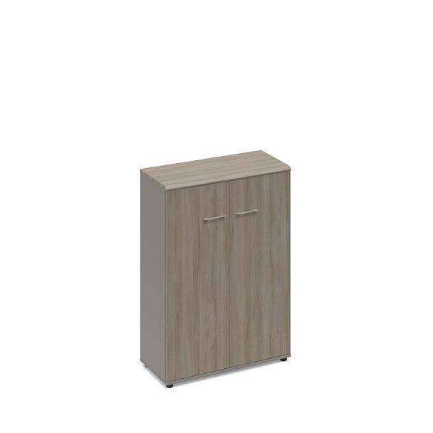 Шкаф средний закрытый (топ МДФ) Time metal МР 9364 МП/ВЛ/ВЛ мокко премиум (корпус) / вяз либерти (столешница, топ, фасад) - Вид 1