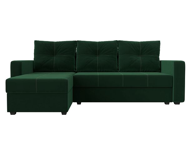 Диван угловой Ливерпуль Лайт левый угол Велюр зеленый - Вид 2