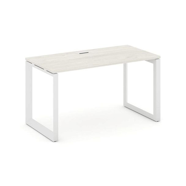 Style Project Next Стол письменный SN-59O.SP-002 Дуб Наварра/Металл Белый/Белый Заглушка 1180*600*750 - Вид 1