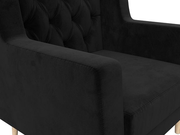 Кресло Брайтон Люкс (полностью велюр черный) - Вид 4
