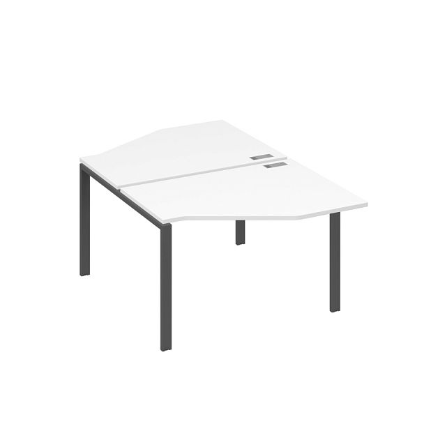Рабочая станция опоры UNO со столами Техно (2х120) A4 А4 Б1 186 БП белый премиум / металлокаркас антрацит - Вид 1