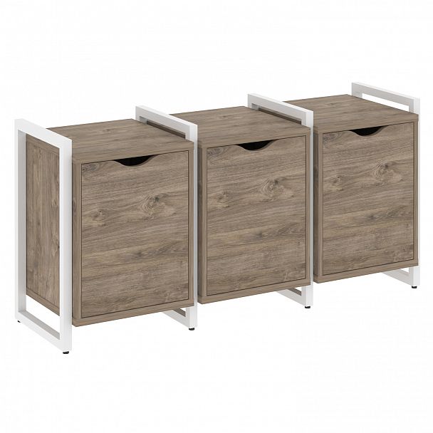 Тумба на опорах наборная "Loft" VR.L-TN-5.O тиквуд темный/белый - Вид 1