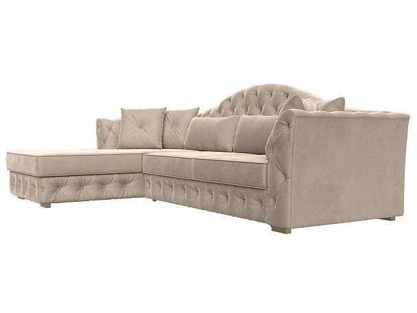 Диван угловой Артис левый угол Велюр бежевый - Вид 3