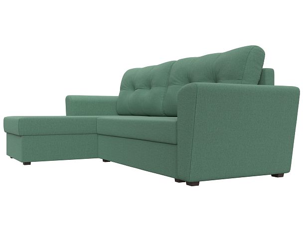 Диван угловой Амстердам Лайт левый угол Рогожка зеленый - Вид 4