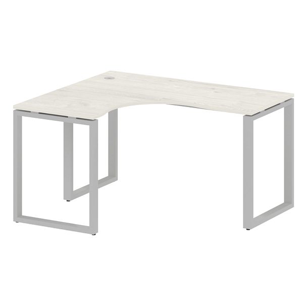 Metal System Стол криволинейный левый на О-образном м/к БО.СА-3 (L) Дуб наварра/Серый металл 1400*1200*750 - Вид 1