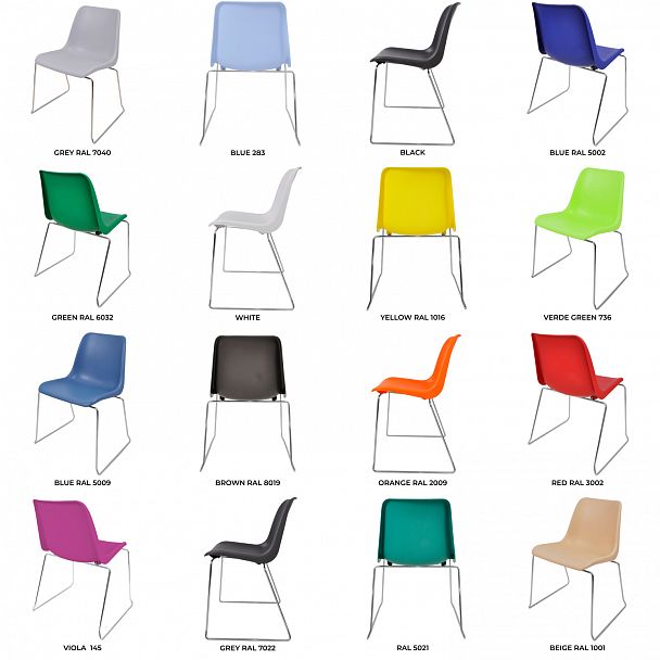 Стул Vicenza (пруток), каркас хром, серый, стопируемый - Вид 5