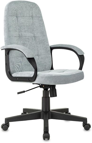 Кресло руководителя Бюрократ CH 002 Fabric серо-голубой Light-28 крестов. пластик - Вид 1