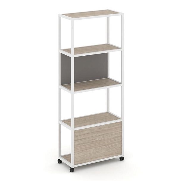 Shelf Mobile Стеллаж 5 уровней 1 секция VR.LT-STK-503.10 Дуб Аттик/Металл Белый/W-11 1000*400*2000 - Вид 2