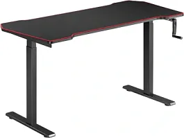 Стол для компьютера Cactus CS-MDL-BK механический столешница МДФ черный красный каркас черный 140x67x72см - Фото предпросмотра