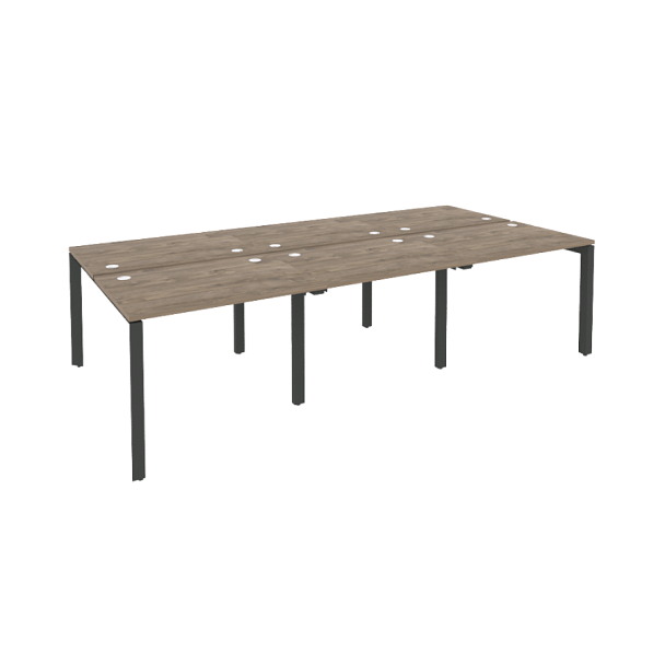 Onix Рабочая станция на П-образном м/к O.MP-D.RS-6.1.7 Тиквуд темный/Антрацит металл 2940*1475*750 - Вид 1