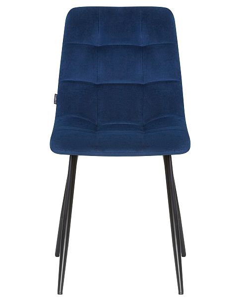 Стул обеденный DOBRIN ALEX (черные матовые ножки, темно-синий велюр (V108-67)) - Вид 6