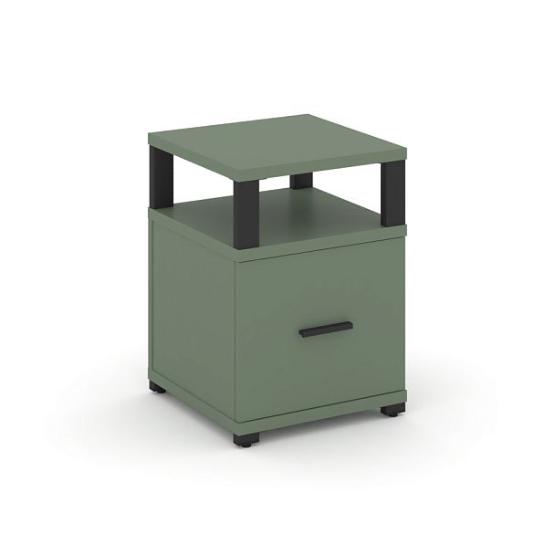 Concept Тумба приставная 1 распаш. фасад с надставкой CN.TUP-005 B Кобо/Металл Черный 420*420*583 - Вид 1