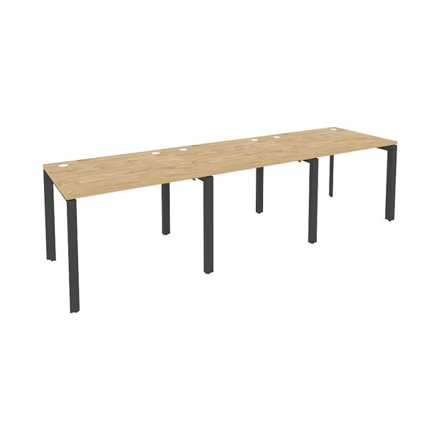 Onix Рабочая станция на П-образном м/к O.MP-RS-3.1.8 Тиквуд светлый/Антрацит металл 2940*800*750 - Вид 1