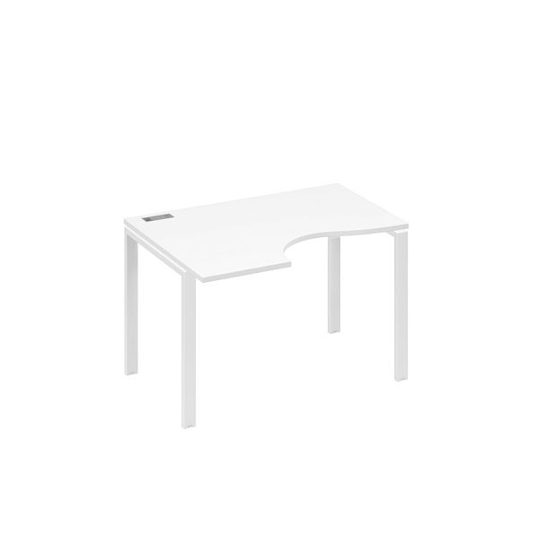 Стол эргономичный левый "Классика" на металлокаркасе UNO A4 А4 Б1 041 БП белый премиум / металлокаркас белый - Вид 1
