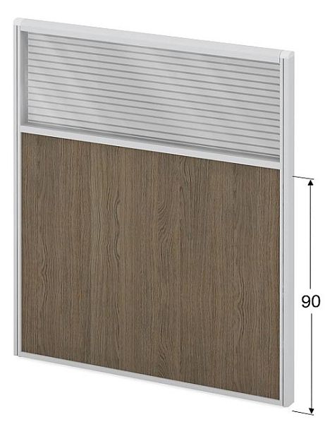 Модуль комбинированный "Мобильные офисные перегородки «Логика»"  ПК-ЛГ-МДК138х120/90Ж/Д-В1-695 дуб шамони - Вид 1