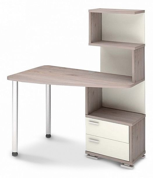 Стол компьютерный Домино нельсон СКМ-60 Белый/Нельсон левый - Вид 1