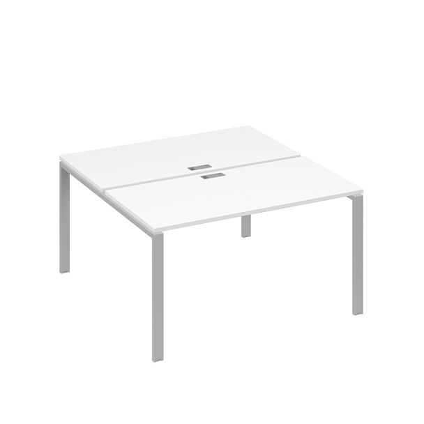 Рабочая станция на металлокаркасе UNO (2х140) A4 А4 Б1 174 БП белый премиум / металлокаркас серый - Вид 1