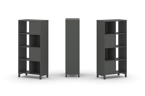 Стайл Проджект Набор стеллажа 2-х сторон., 4 яр. SN.NSD-421 Антрацит/Металл Антрацит 754*400*1615 - Вид 1