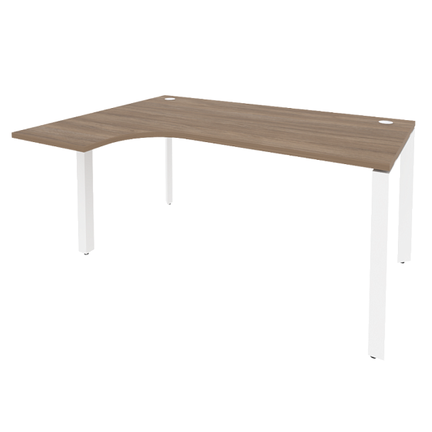 Onix Стол эргономичный левый на П-образном м/к O.MP-SA-4 (L) Дуб аризона/Белый металл 1580*1180*750 (800/460) - Вид 1