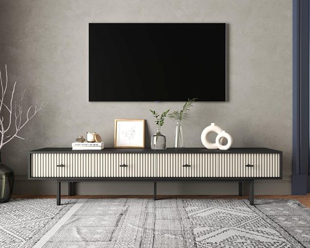 Комод с четырьмя ящиками под TV Emerson арт EM06/milky/L - Вид 5