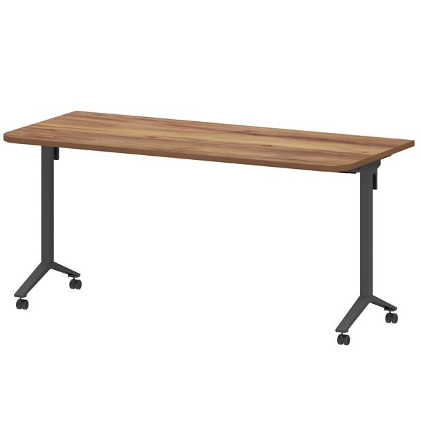 Стол мобильный складной радиусный МБ25-160.70Р Таксония/Антрацит 1600x700x750 Моби - Вид 1