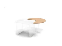 БЕРЛИН / BERLIN Приставной элемент для стола 85 см (без опоры) ПРАВЫЙ 1090х1070х28 Акация - Фото предпросмотра