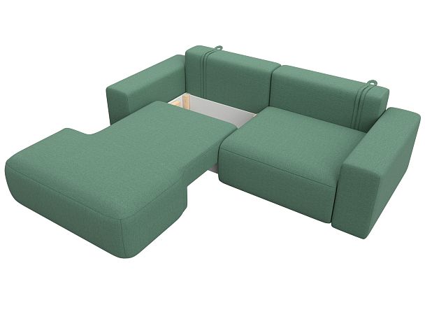Диван угловой Лига-036 НПБ Классик левый угол Рогожка зеленый - Вид 7