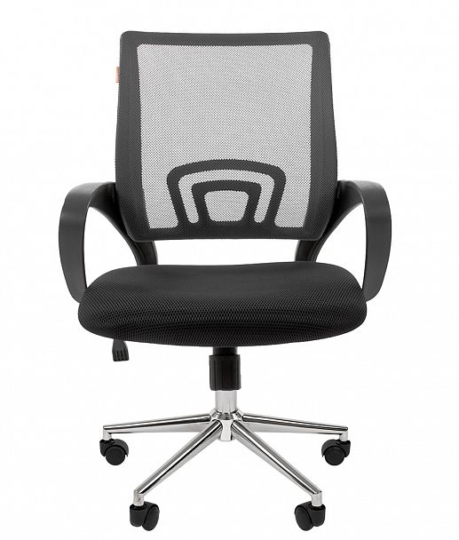 Кресло CHAIRMAN 696 хром new, ткань TW/сетчатый акрил, черный/серый - Вид 2