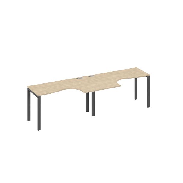 Рабочая станция UNO (2х140) со столами Классика A4 А4 Б1 033-2 БП дуб скандинавский / металлокаркас антрацит - Вид 1