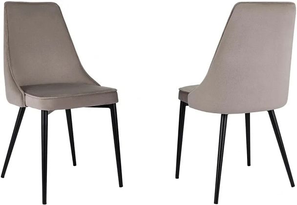 Стул для дома Бюрократ CH-K4_2 комплект 2шт т.бежевый Holland 61 металл черный на ножках (CH-K4_1/HL61_2) - Вид 1