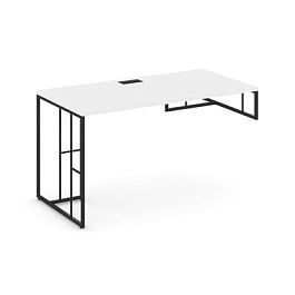 Rift Стол письменный для опорной тумбы правый RF.SPOT-003 (R) Белый Бриллиант/Металл Черный 1380*600*750 - Фото предпросмотра