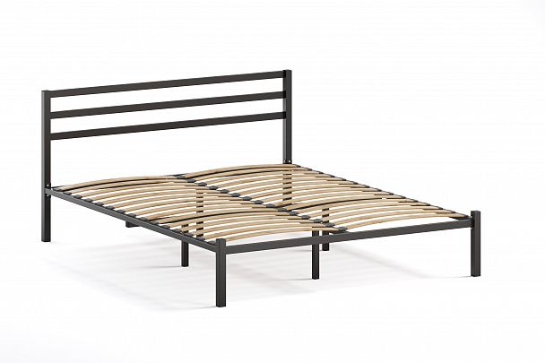 Кровать металлическая Сталь 1600*2000, цвет черный - Вид 3